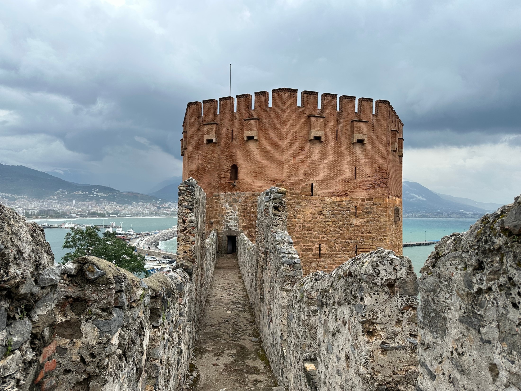 Antalya, Alanya, Turkey, Kızıl Kule - The historical Red Tower, which is the symbol of the city.