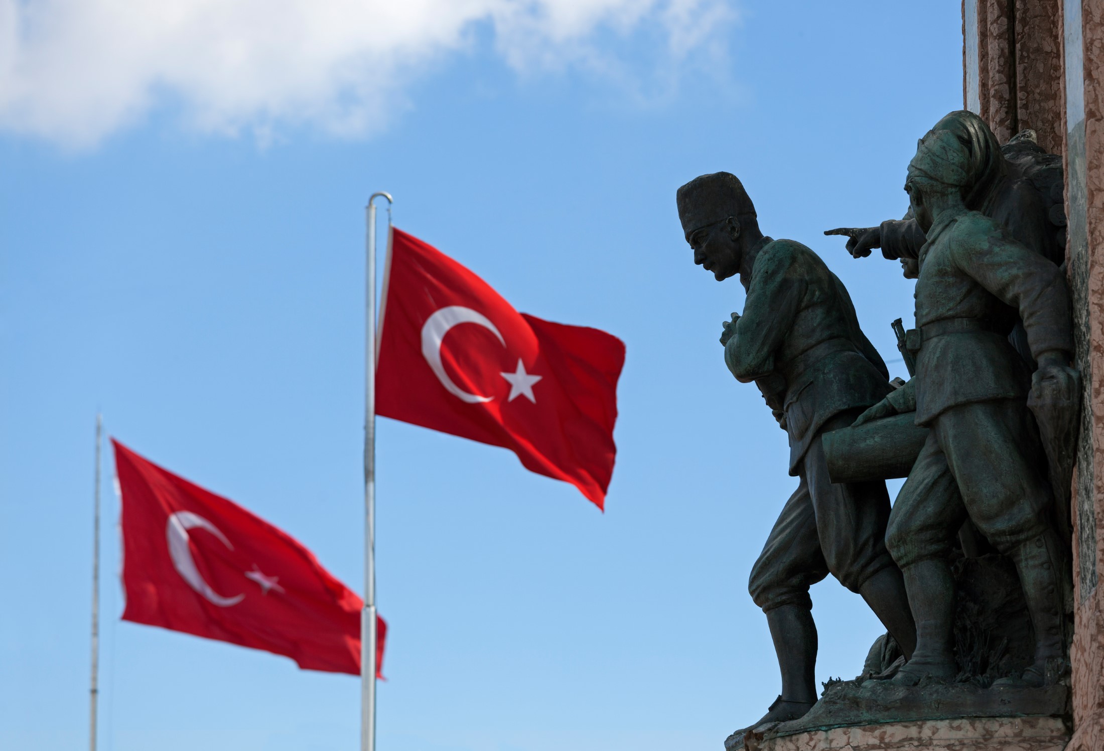 Ataturk and Turkish flags