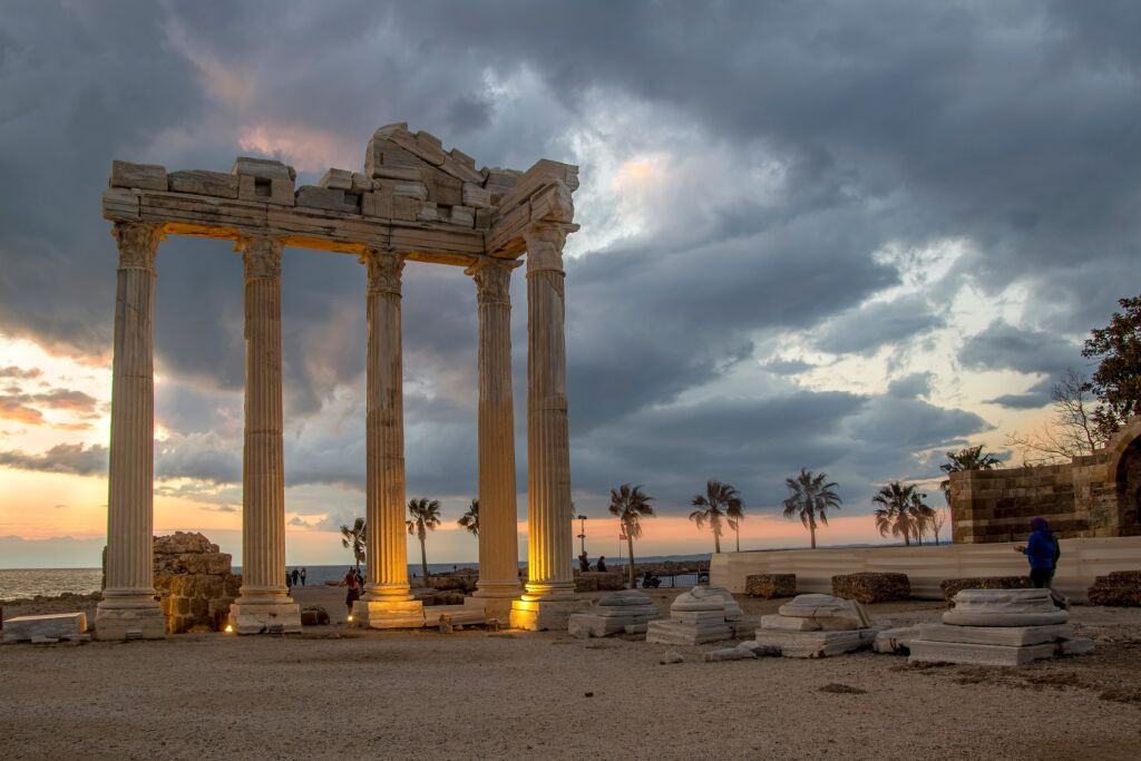 The ruins of the temple of Apollo in the ancient city of Side